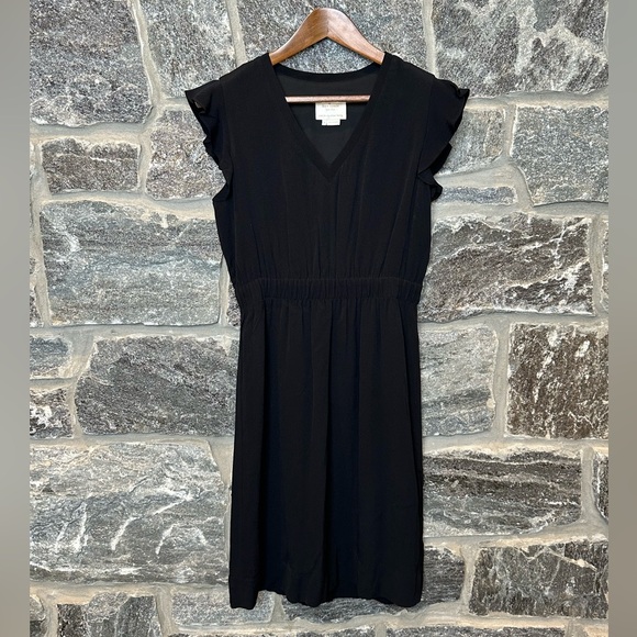 Kate Spade Black Flutter Sleeve Elastic Waist Dress size 8 - Picture 6 of 10